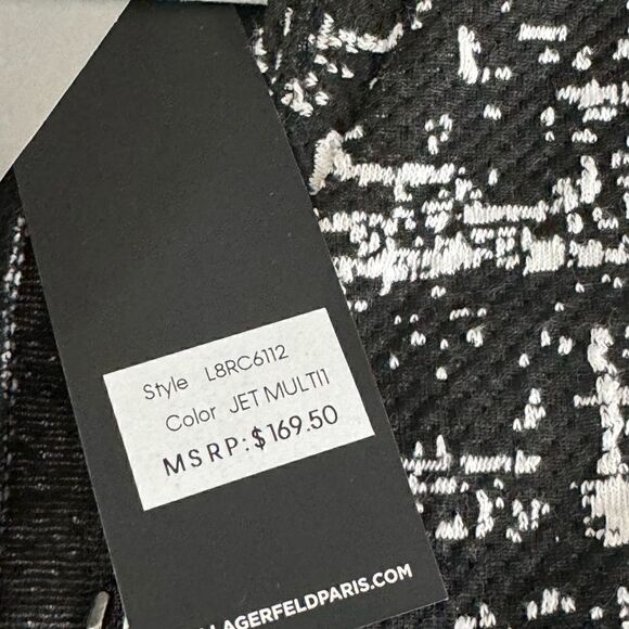 Karl Lagerfeld Paris Jacket Womens Size Medium Full Zip Tweed light Preppy New - Picture 5 of 14